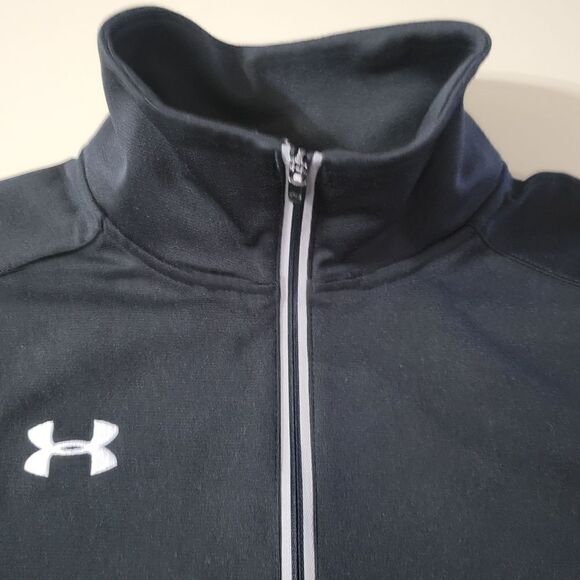 Under Armour AllSeasonGear® UA Qualifier Black 1/4 Zip Long Sleeve Pullover - Picture 10 of 14